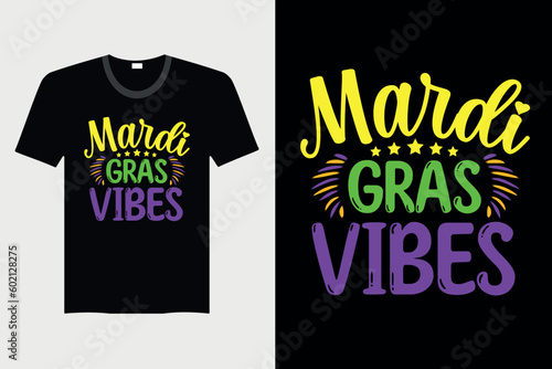 Mardi Gras Vibes - Mardi Gras T-shirt Design, Vector Graphic, Vintage, Typography, T-shirt Vector