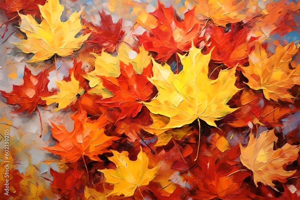 Autumn leaves natural background, generative ai Autumn leaves natural background, generative ai