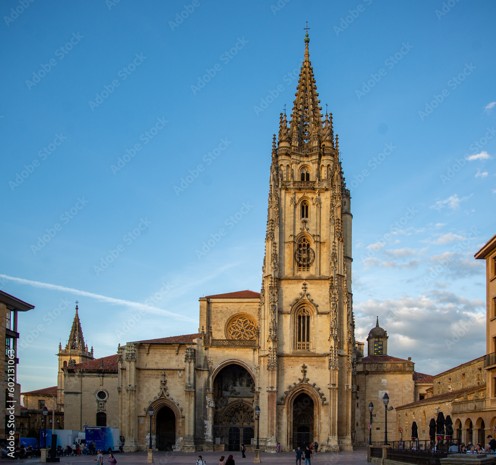 Oviedo Cathedral in day time Asturias, Spain
