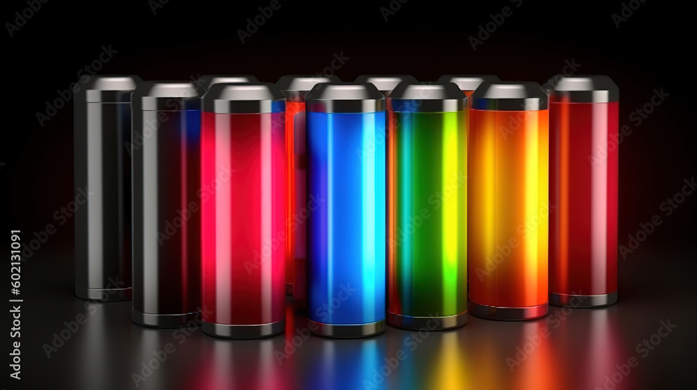 Lithium-ion battery recharging electric energy supply, Bright color. Generative ai Lithium-ion battery recharging electric energy supply, Bright color. Generative ai