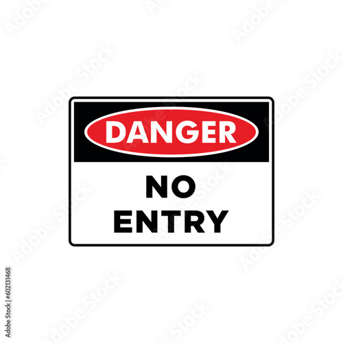 No Access Sign Placard Vector Template