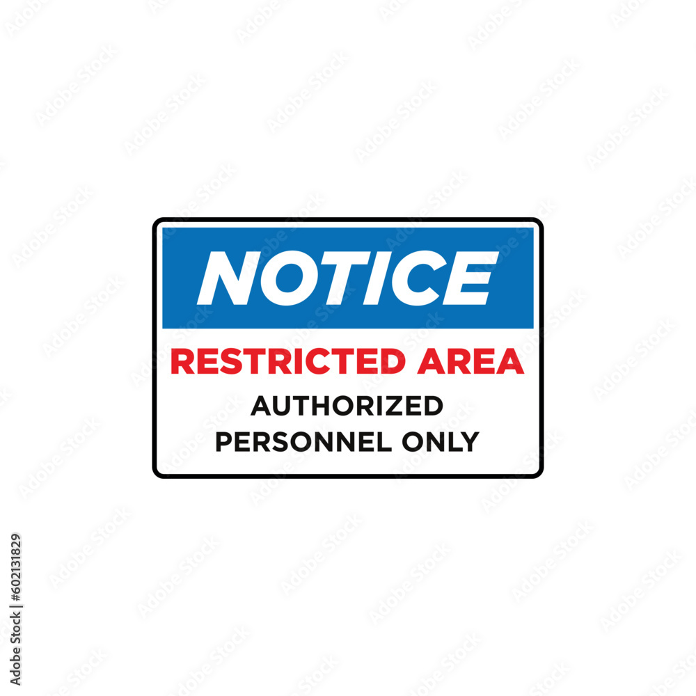 Restricted Area Placard Vector Template Restricted Area Placard Vector Template