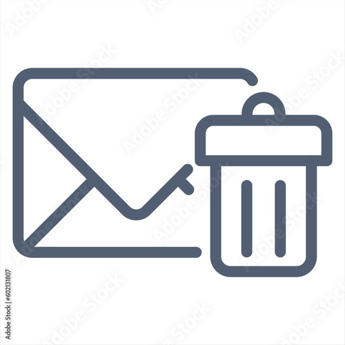 Delete email vector icon. filled flat sign for mobile concept and web design. Delete message icon