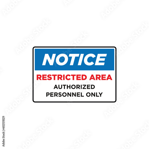 Restricted Area Placard Vector Template