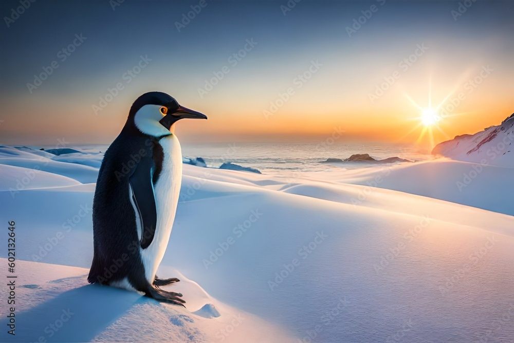 Obraz premium penguin on the beach