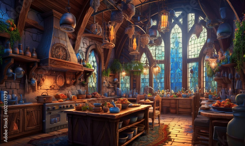 fantastische gemütliche Küche. generative KI