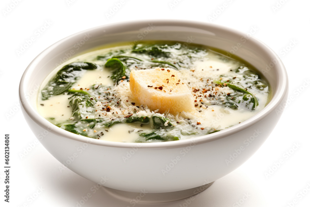 Stracciatella soup - egg-drop soup with spinach and cheese. Generative AI. Stracciatella soup - egg-drop soup with spinach and cheese. Generative AI.