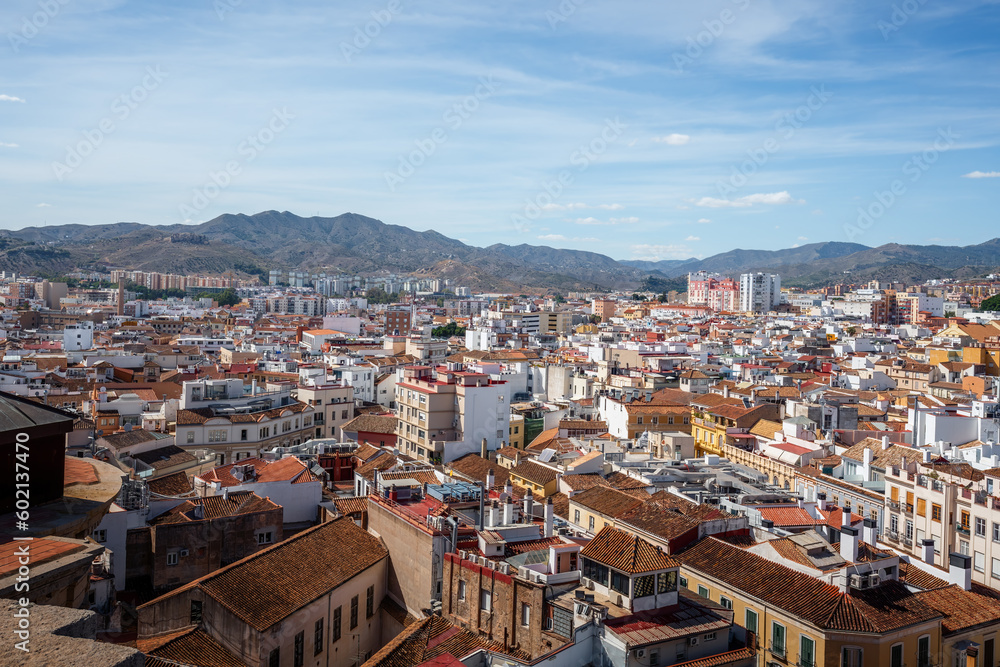 Aerial view of Malaga Buildings - Malaga, Andalusia, Spain