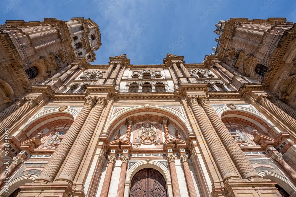 Malaga Cathedral Facade - Malaga, Andalusia, Spain