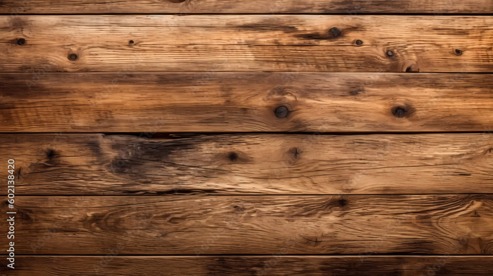 Naklejka premium Freshly sawn board. Top down view. Background. Generative AI technology.