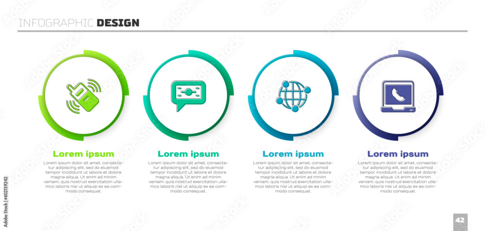 Set Mobile phone, Stacks paper money cash, Global technology and Telephone 24 hours support. Business infographic template. Vector Set Mobile phone, Stacks paper money cash, Global technology and Telephone 24 hours support. Business infographic template. Vector