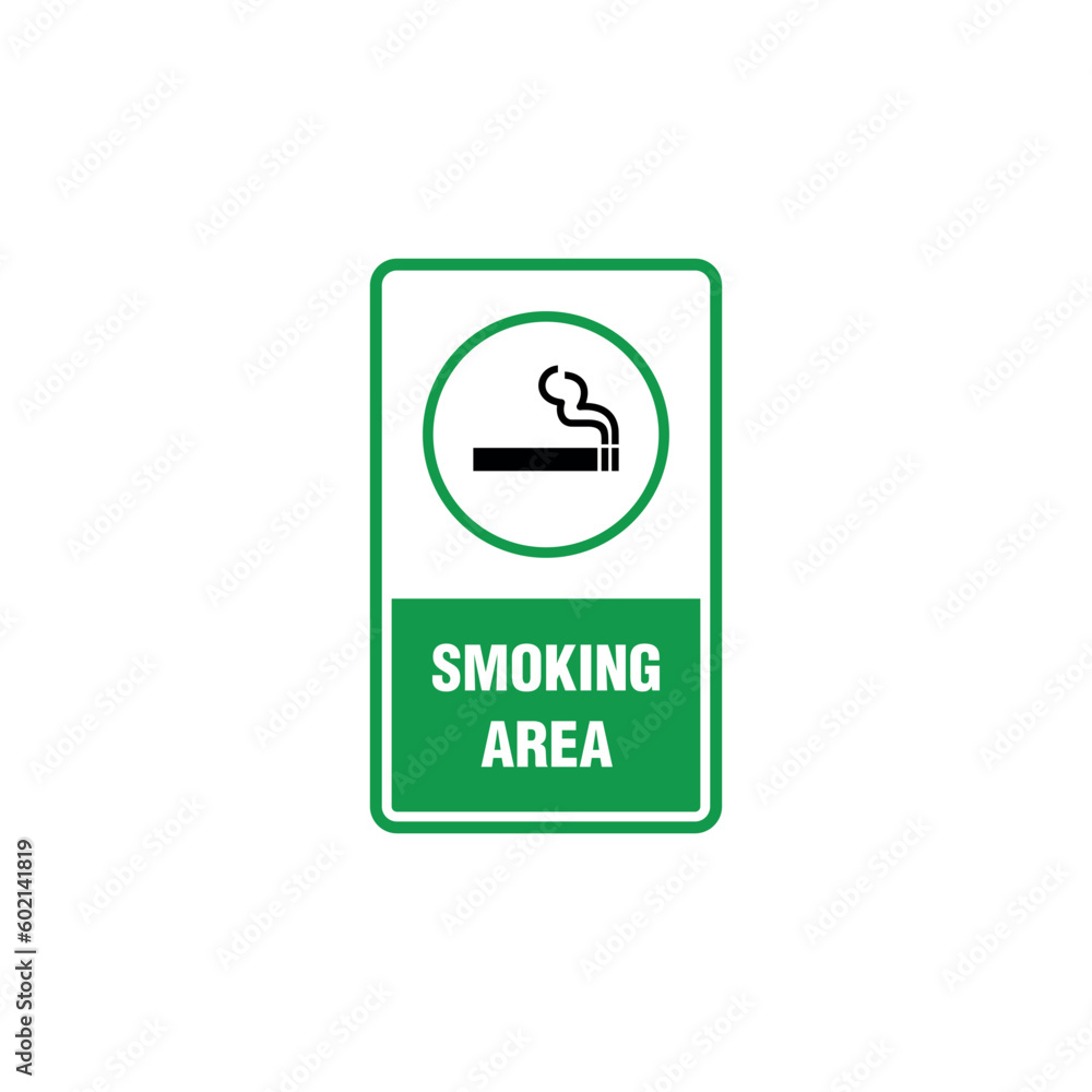 Designated Smoking Area Sign Vector Template Designated Smoking Area Sign Vector Template
