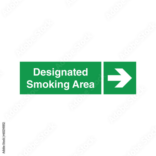 Designated Smoking Area Sign Vector Template