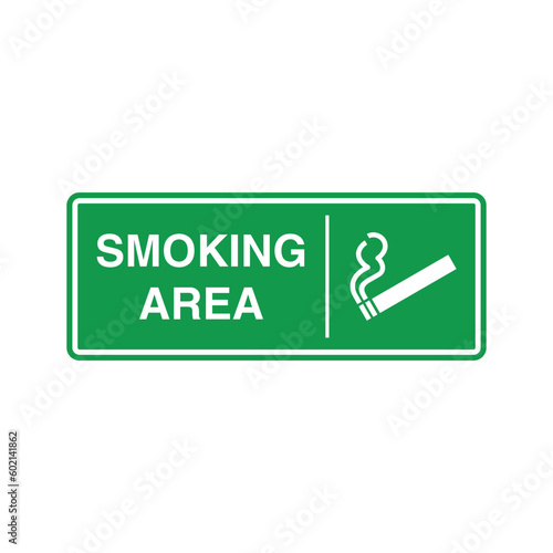 Designated Smoking Area Sign Vector Template