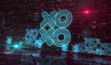 XOXO romantic love greeting and kiss symbol digital concept 3d illustration