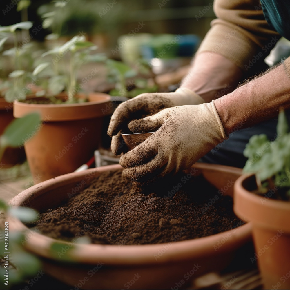hands planting a plant