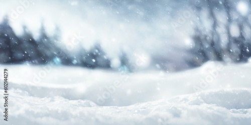 Wallpaper Mural Winter background, snowy forest generative ai illustration, snowfall, winter weather Torontodigital.ca