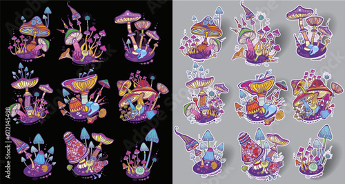 Magic mushrooms, Psychedelic hallucination art