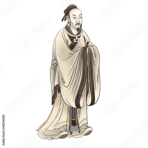 Mencius; or Mengzi was a Chinese Confucian philosopher. Vector (ID: 602146280)