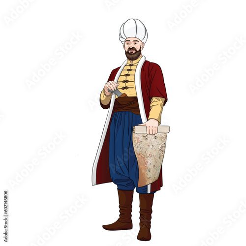 Piri-reis is also Muhiddin Piri-bey - Ottoman navigator, admiral and cartographer. photo