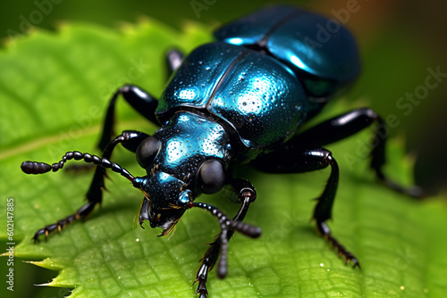 a black poisonous oil beetle, generative ai © CROCOTHERY