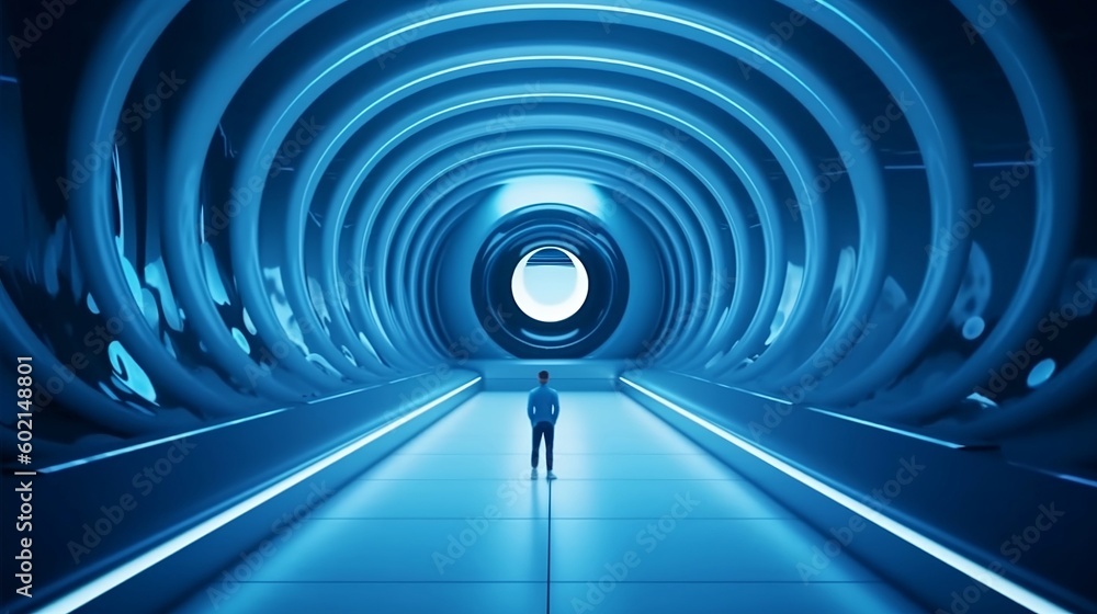 Obraz premium Technology (Blue) AI-Generated