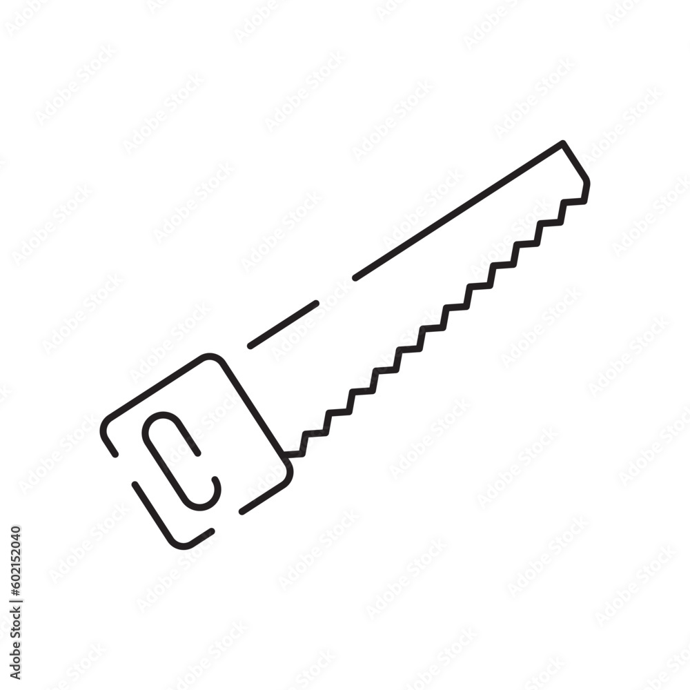 Saw construction and Tools outline icon vector Saw construction and Tools outline icon vector
