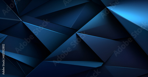 Dark blue modern background for design. Geometric shape. Triangles, diagonal lines. Gradient. Abstract. Shape envelope