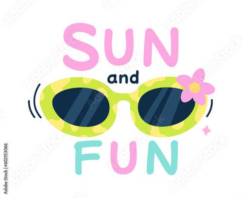 Sunglasses Sun And Fun Badge