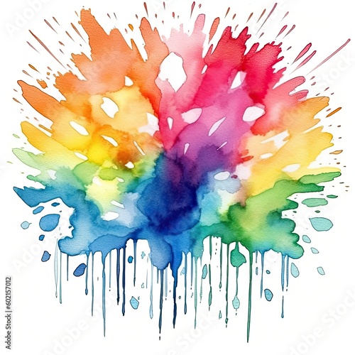 Watercolor rainbow. Illustration AI Generative.