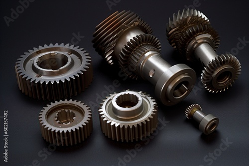 illustration, set of gears, generative ai.