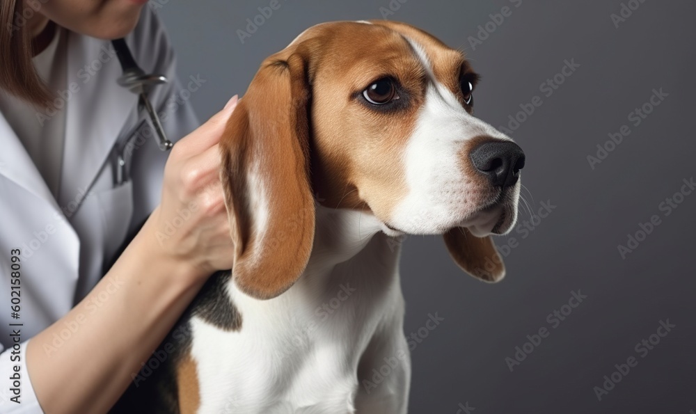 image,veterinarian examining a dog, ai generative