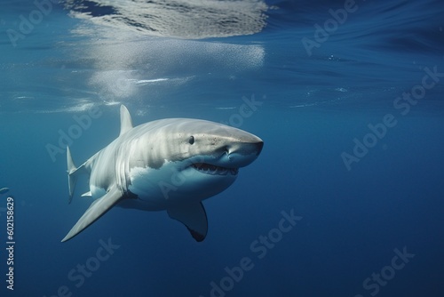 illustration, white shark, ai generative