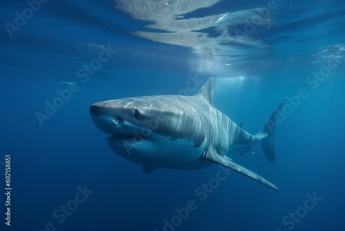 illustration, white shark, ai generative © Jorge Ferreiro