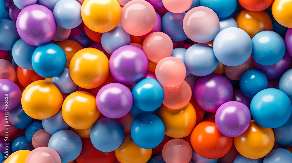 Colorful balloons background, generative ai