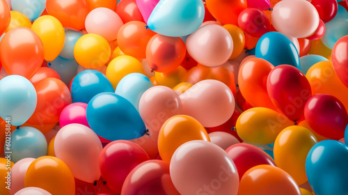 Colorful balloons background, generative ai