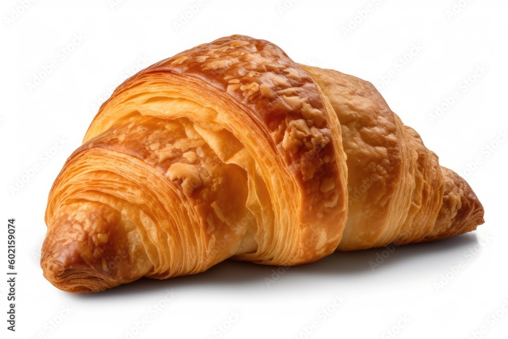 delicious croissant on a clean white background Generative AI