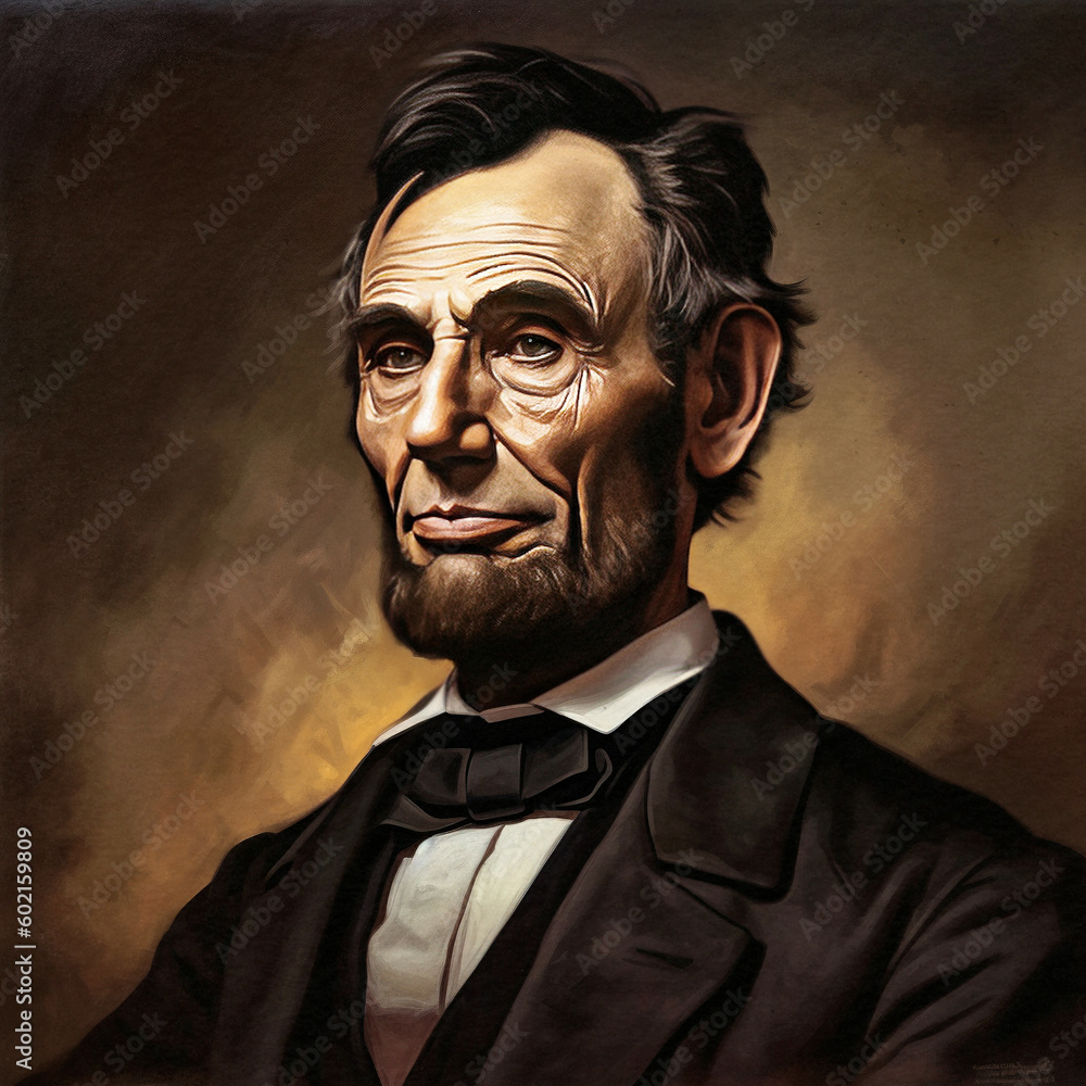 A portrait of Abraham Lincoln - generative AI
