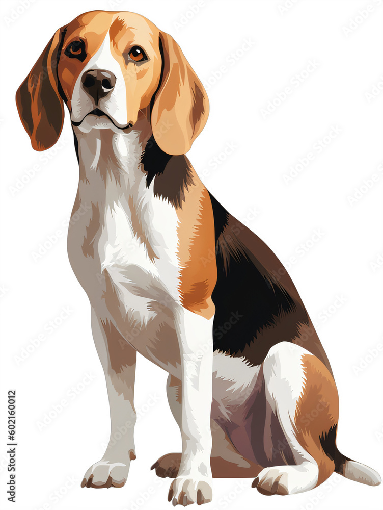 A beagle dog  isolated on a transparent background PNG Generative Ai