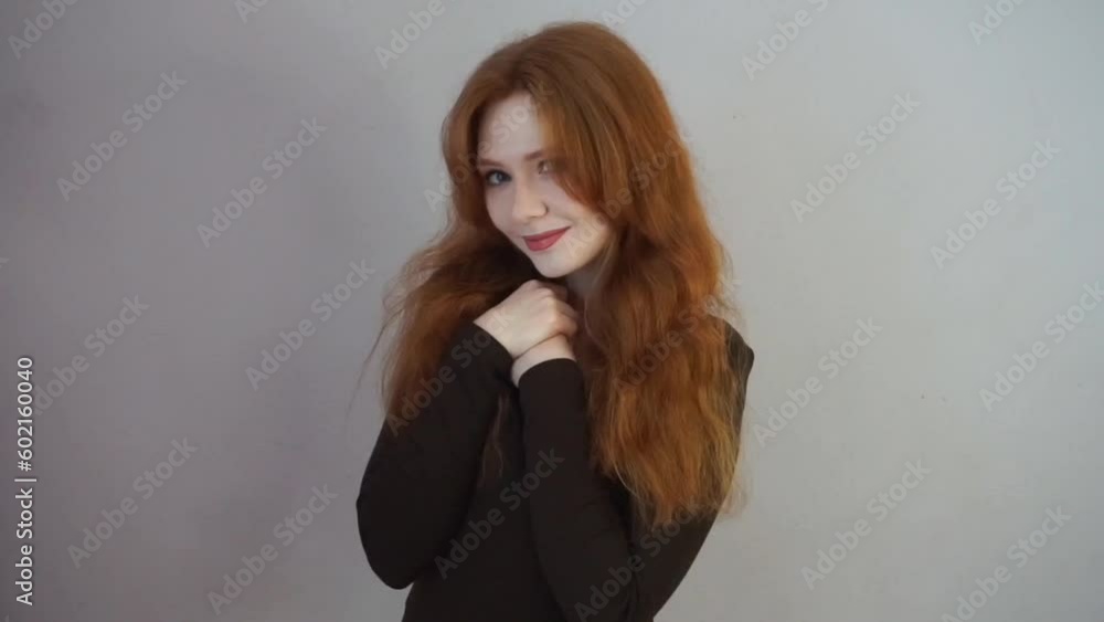 redhead girl looks lovingly at the camera, curly ginger woman, tenderness, cutest, cute, loving look, touching, melting, healthwarming, in love redhead girl looks lovingly at the camera, curly ginger woman, tenderness, cutest, cute, loving look, touching, melting, healthwarming, in love