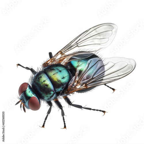 A close up of a fly isolated on a transparent background PNG Generative Ai