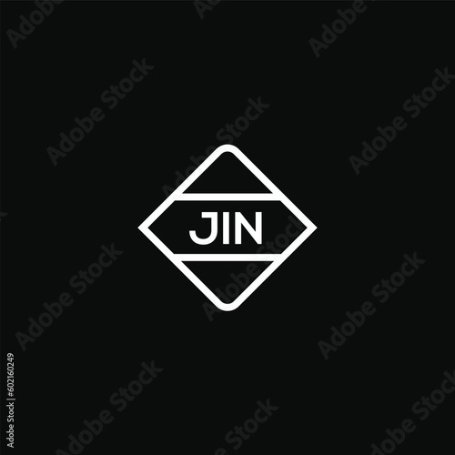 JIN letter design for logo and icon.JIN monogram logo.vector illustration with black background.