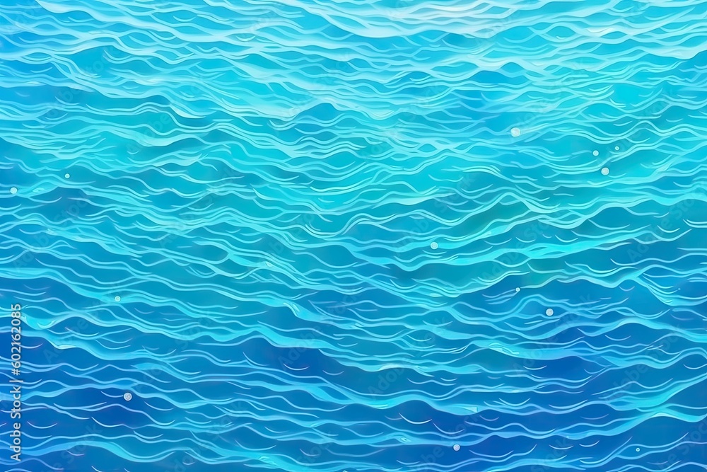 serene ocean with rippling waves and bubbles Generative AI