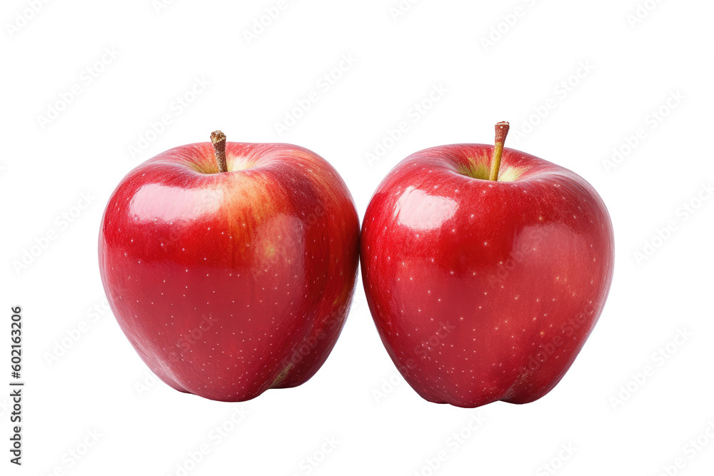two red apples on Transparent background Generative AI two red apples on Transparent background Generative AI