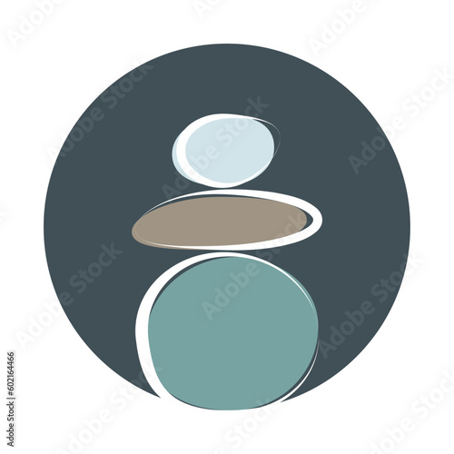 Canvas Print Zen stones vector with 4 dark colours