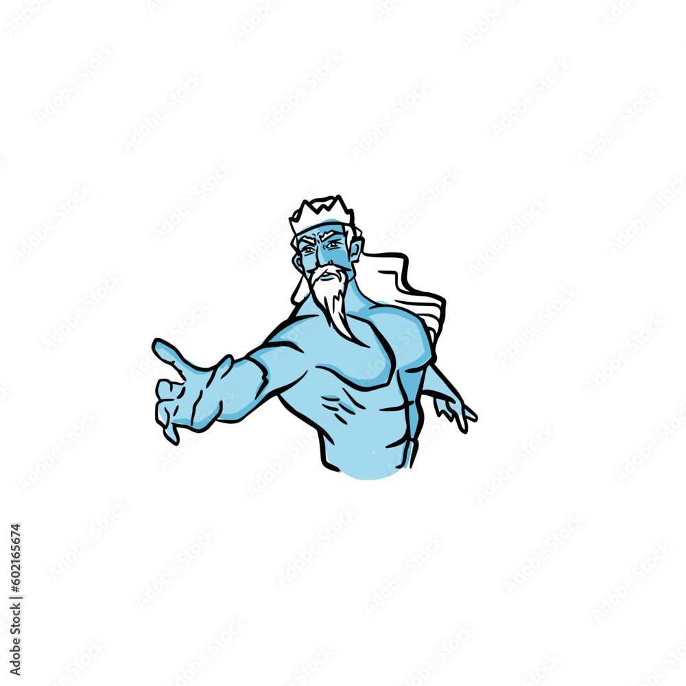 triton character logo illustration mascot vector triton character logo illustration mascot vector