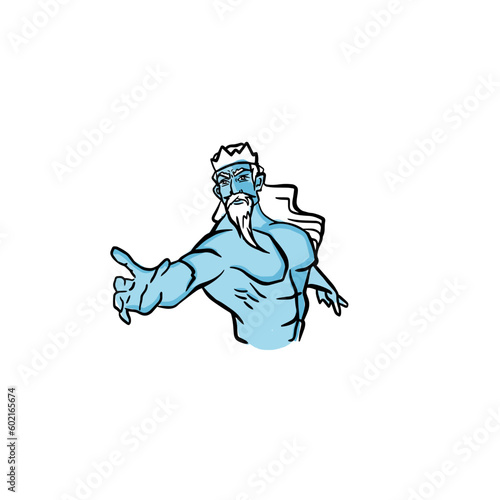 triton character logo illustration mascot vector
