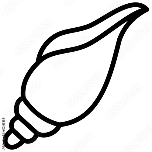 conch icon illustration design with outline