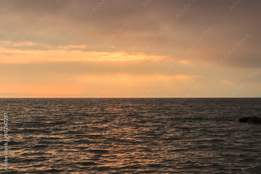 Sunset on the Black Sea coast in Abkhazia