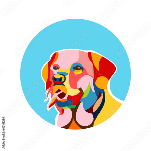 illustration of a dog in colour background